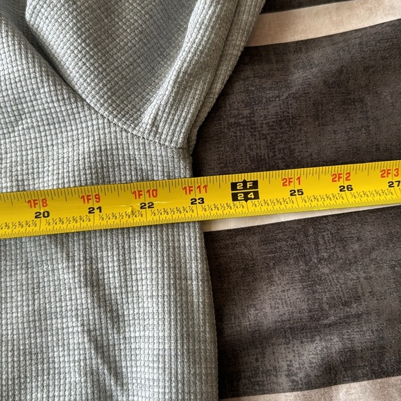 Emery Rose Gray Knit Long Sleeve Pullover 1/4 Zip Sweater - Picture 6 of 8